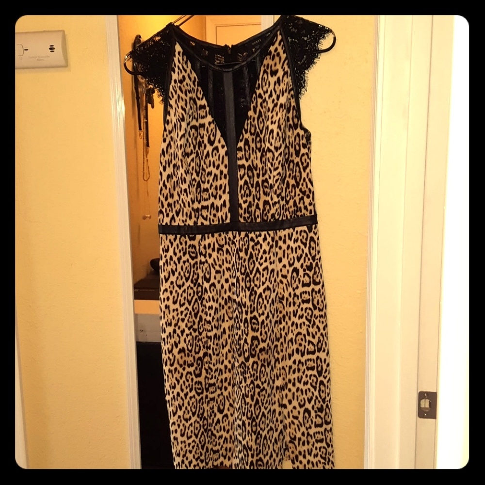 Leopard print midi bodycon dress